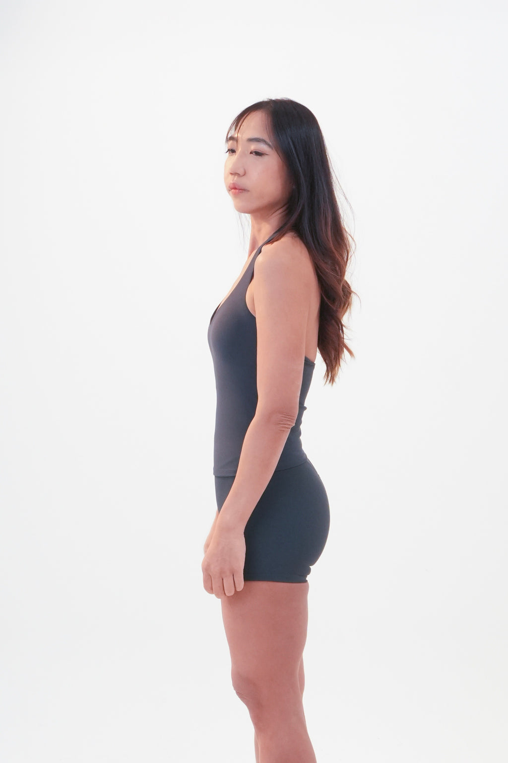 Unifé Halter Tank with Built-in Bra | Dusty Blue